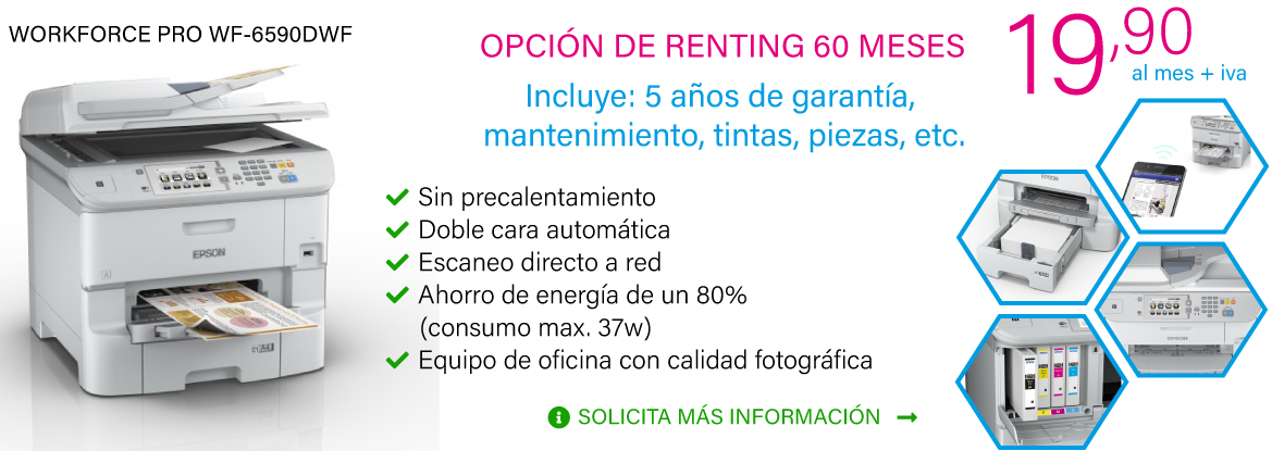 WORKFORCE PRO WF-6590DWF - Epson opcion de renting 60 meses por solo 19,90 euros/mes + iva en Azuqueca, Guadalajara